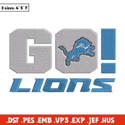 Detroit Lions Go embroidery design, Detroit Lions embroidery, NFL embroidery, sport embroidery, embroidery design.
