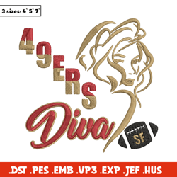 Diva San Francisco 49ers embroidery design, 49ers embroidery, NFL embroidery, sport embroidery, embroidery design.