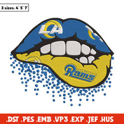dripping lips Los Angeles Rams embroidery design, Rams embroidery, NFL embroidery, sport embroidery, embroidery design.