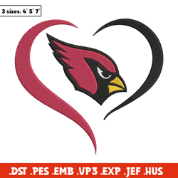 Heart Arizona Cardinals embroidery design, Cardinals embroidery, NFL embroidery, sport embroidery, embroidery design. (2