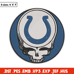 Indianapolis Colts Skull embroidery design, Colts embroidery, NFL embroidery, sport embroidery, embroidery design.