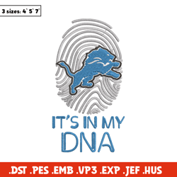 It's In My Dna Detroit Lions embroidery design, Lions embroidery, NFL embroidery, sport embroidery, embroidery design.