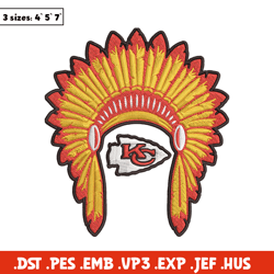 Kansas City Chiefs Headdress embroidery design, Chiefs embroidery, NFL embroidery, sport embroidery, embroidery design.