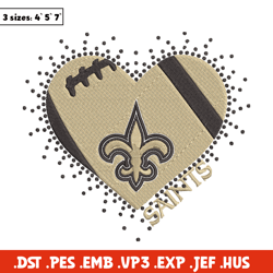 New Orleans Saints Heart embroidery design, New Orleans Saints embroidery, NFL embroidery, logo sport embroidery. (2)