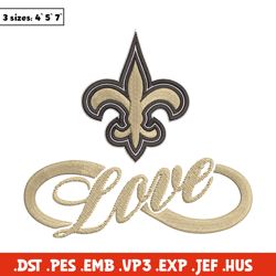 New Orleans Saints Love embroidery design, New Orleans Saints embroidery, NFL embroidery, logo sport embroidery.