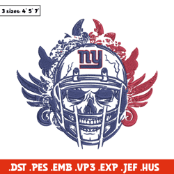 New York Giants skull embroidery design, New York Giants embroidery, NFL embroidery, sport embroidery, embroidery design
