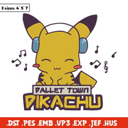 Pikachu cute Embroidery Design, Pokemon Embroidery, Embroidery File, Anime Embroidery, Anime shirt, Digital download