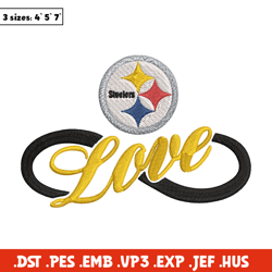 Pittsburgh Steelers Love embroidery design, Steelers embroidery, NFL embroidery, sport embroidery, embroidery design.