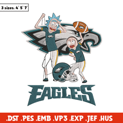 Rick and Morty Philadelphia Eagles embroidery design, Philadelphia Eagles embroidery, NFL embroidery, sport embroidery.