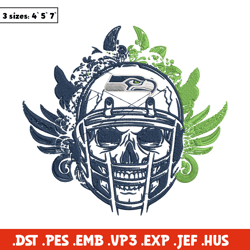 Skull Helmet Seattle Seahawks embroidery design, Seattle Seahawks embroidery, NFL embroidery, logo sport embroidery. (2)