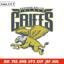 Canisius College logo embroidery design, Hockey embroidery, Sport embroidery, logo sport embroidery, Embroidery design