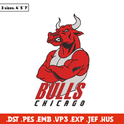 Chicago Bulls logo embroidery design, NBA embroidery, Sport embroidery, Embroidery design,Logo sport embroidery