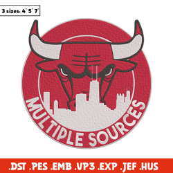 Chicago Bulls logo embroidery design,NBA embroidery, Sport embroidery, Embroidery design, Logo sport embroidery.