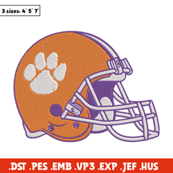 Clemson Tigers helmet embroidery design, NCAA embroidery, Sport embroidery,Logo sport embroidery,Embroidery design