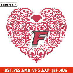 Fairfield University heart embroidery design, Sport embroidery, logo sport embroidery, Embroidery design,NCAA embroidery