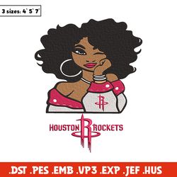 Houston Rockets girl embroidery design, NBA embroidery, Sport embroidery, Embroidery design,Logo sport embroidery.