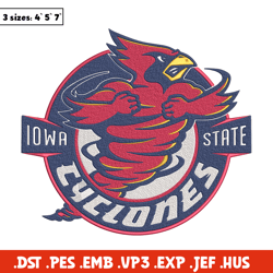 Iowa State logo embroidery design, Sport embroidery, logo sport embroidery, Embroidery design, NCAA embroidery