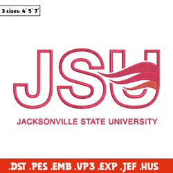 Jacksonville State logo embroidery design, NCAA embroidery, Sport embroidery,Logo sport embroidery,Embroidery design