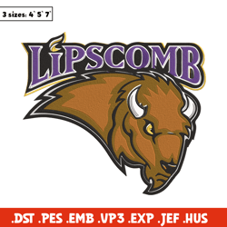 Lipscomb Bisons logo embroidery design,NCAA embroidery, Embroidery design, Logo sport embroidery, Sport embroidery.