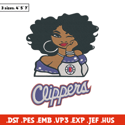 Los Angeles Clippers girl embroidery design, NBA embroidery, Sport embroidery, Embroidery design, Logo sport embroidery