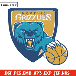 Memphis Grizzlies logo embroidery design, NBA embroidery,Sport embroidery, Embroidery design, Logo sport embroidery