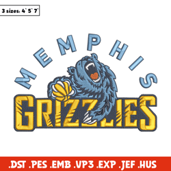 Memphis Grizzlies logo embroidery design, NBA embroidery,Sport embroidery,Embroidery design, Logo sport embroidery.