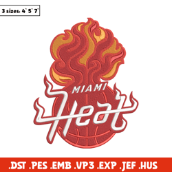 Miami Heat logo embroidery design, NBA embroidery, Sport embroidery, Embroidery design, Logo sport embroidery.