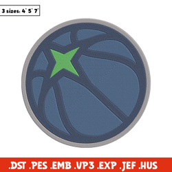 Minnesota Timberwolves ball embroidery design, NBA embroidery, Sport embroidery, Embroidery design,Logo sport embroidery