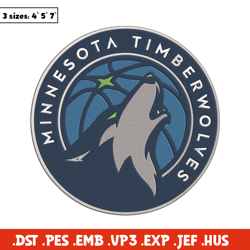 Minnesota Timberwolves logo embroidery design, NBA embroidery, Sport embroidery, Embroidery design,Logo sport embroidery