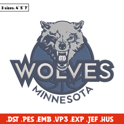 Minnesota Timberwolves logo embroidery design, NBA embroidery, Sport embroidery,Embroidery design, Logo sport embroidery