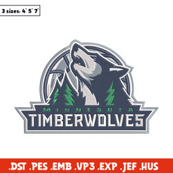 Minnesota Timberwolves logo embroidery design, NBA embroidery,Sport embroidery,Embroidery design, Logo sport embroidery