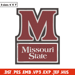 Missouri State Bears logo embroidery design,NCAA embroidery, Sport embroidery,logo sport embroidery,Embroidery design