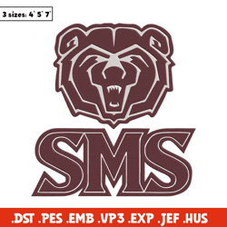 Missouri State logo embroidery design, Sport embroidery, logo sport embroidery, Embroidery design, NCAA embroidery