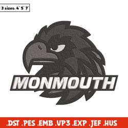 Monmouth Hawks logo embroidery design, Sport embroidery, logo sport embroidery,Embroidery design, NCAA embroidery.