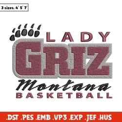 Montana Grizzlies logo embroidery design, Sport embroidery, logo sport embroidery, Embroidery design,NCAA embroidery
