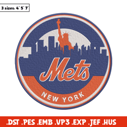 New York Mets logo embroidery design, MLB embroidery, Embroidery design, Logo sport embroidery, Sport embroidery