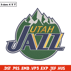 Utah Jazz logo embroidery design, NBA embroidery, Sport embroidery, Embroidery design,Logo sport embroidery.