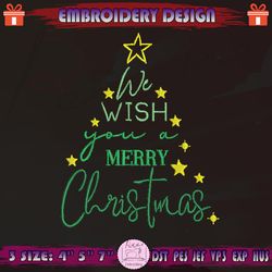 We Wish You A Merry Christmas Embroidery Design, Christmas Quotes Embroidery, Christmas Embroidery, Machine Embroidery Designs