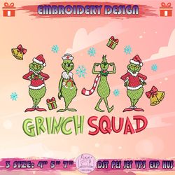 Grinch Squad Embroidery Design, Christmas Grinch Embroidery, Grinch Christmas Embroidery Design, Machine Embroidery Designs