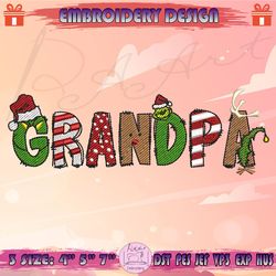Christmas Grandpa Embroidery Design, Christmas Family Embroidery, Kids Christmas Embroidery Design, Machine Embroidery Designs