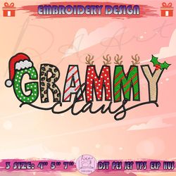 Grammy Claus Embroidery Design, Christmas Grammy Embroidery, Family Christmas Embroidery Design, Machine Embroidery Designs