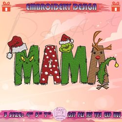 Christmas Mama Embroidery Design, Christmas Family Embroidery, Kids Christmas Embroidery Design, Machine Embroidery Designs