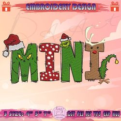Christmas Mini Embroidery Design, Christmas Family Embroidery, Kids Christmas Embroidery Design, Machine Embroidery Designs