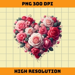 Valentine Rose Heart PNG