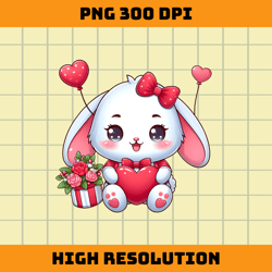 Valentine Cute Bunny PNG