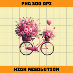 valentine bicycle with flowers png
