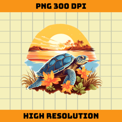 Sea Turtle Retro PNG