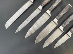 Custom Handmade Stainless steel knives - Hand made pair of 6 chef knifes set  out door Gift items