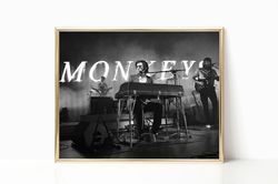 Arctic Monkeys Rock and Roll Band Merch Print Music Canvas Black and White Retro Vintage Photography Canvas Framed Print