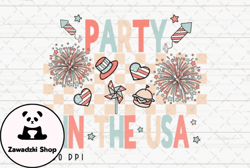 Party in the USA Retro 4th of July PNG